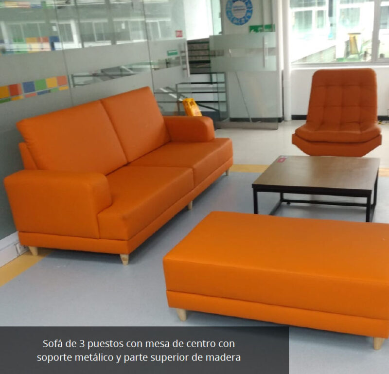 Sofá de 3 puestos con mesa de centro